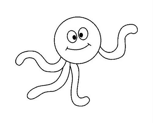 一步步教你画简单的章鱼带涂色