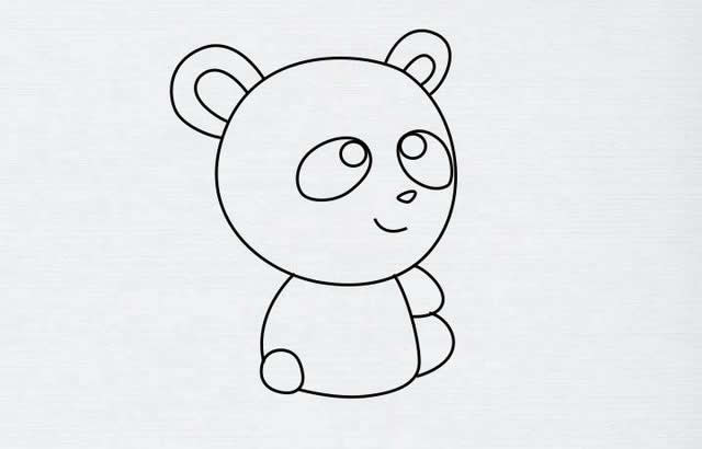 卡通大熊猫简笔画步骤教程