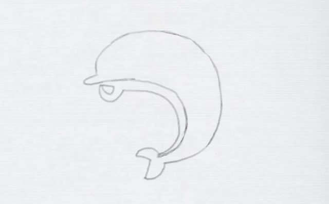 涂色的海豚简笔画步骤
