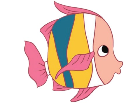 彩色漂亮的海鱼简笔画