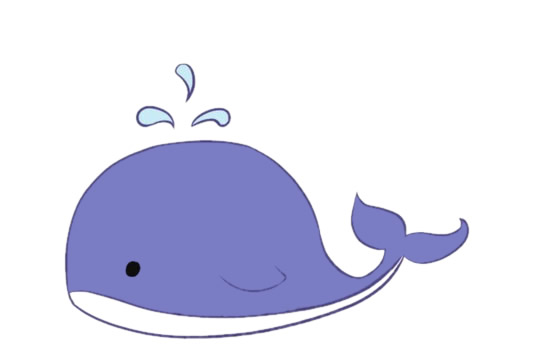 可爱的卡通鲸鱼怎么画