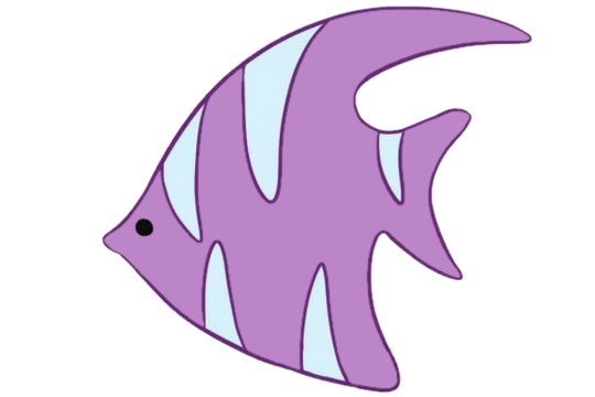漂亮的深海鱼简笔画带涂色