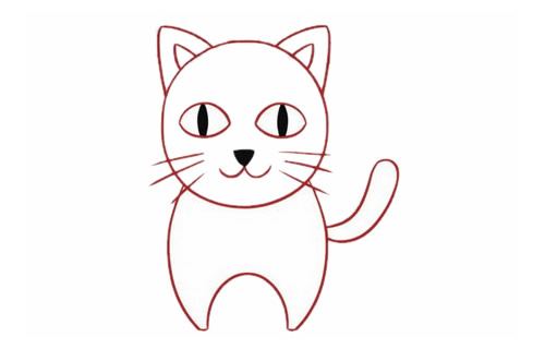 涂色的小猫简笔画