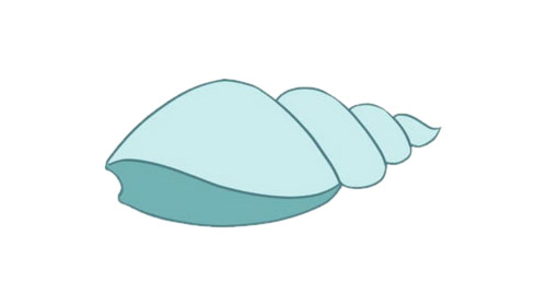 蓝色的海螺简笔画