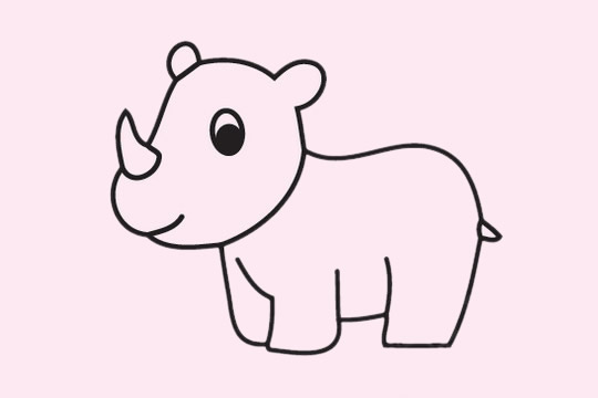 可爱的小犀牛简笔画