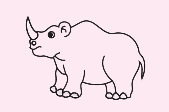 简单的犀牛怎么画