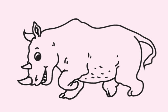 关于犀牛的卡通简笔画