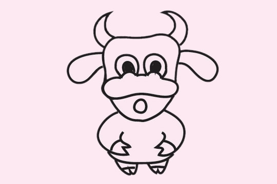 卡通的公牛怎么画