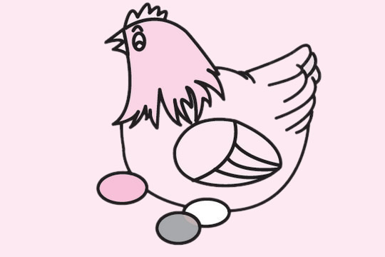 母鸡和鸡蛋简笔画