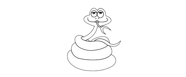 卡通蟒蛇简笔画步骤教程