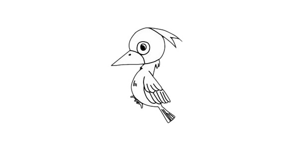 一步步教你画简单的啄木鸟