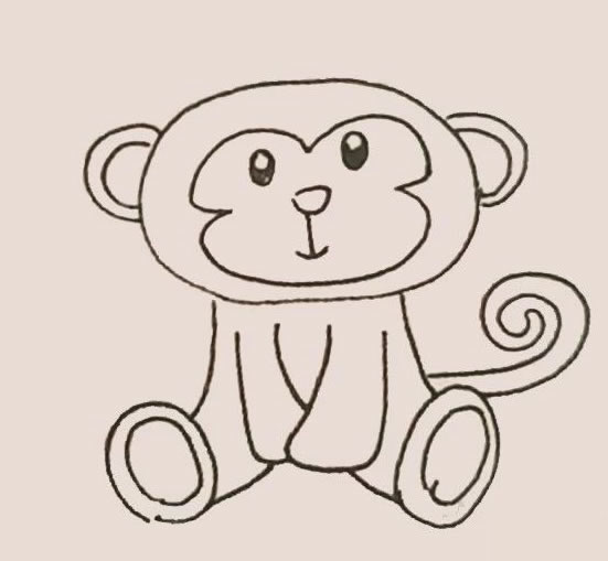 带涂色的猴子怎么画