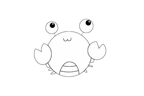 圆圆的螃蟹简笔画教程