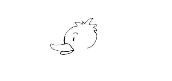 水中的小黄鸭简笔画教程