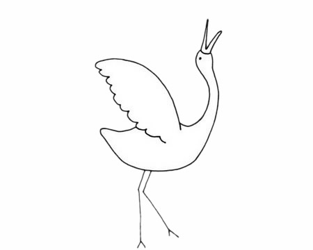 简单的白鹤怎么画