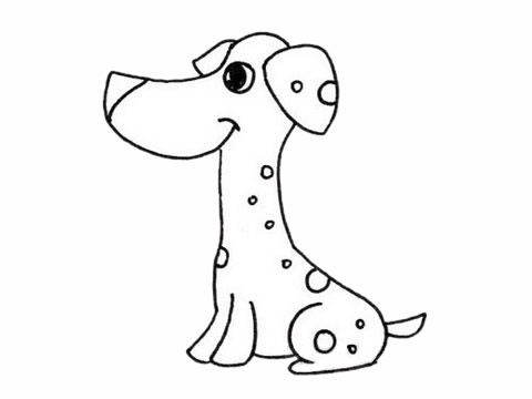 关于斑点狗的简笔画
