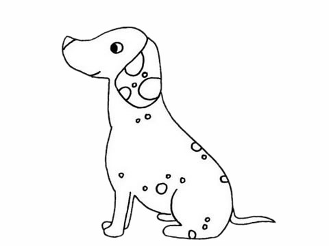 可爱的斑点狗简笔画