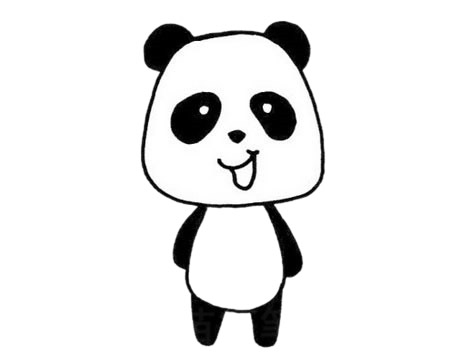 开心的大熊猫卡通简笔画