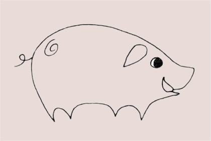 一组关于野猪的卡通简笔画