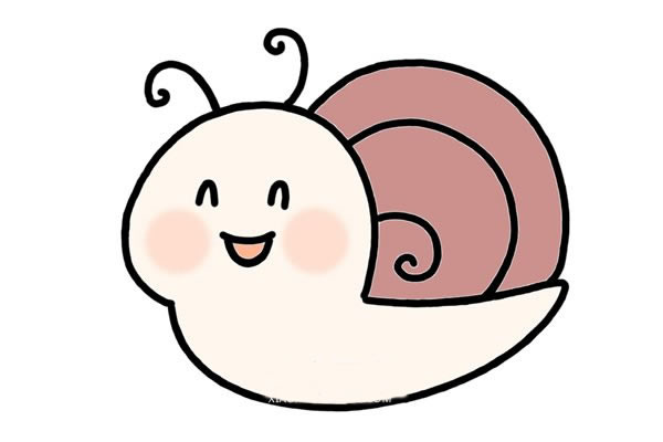 胖乎乎的蜗牛卡通简笔画