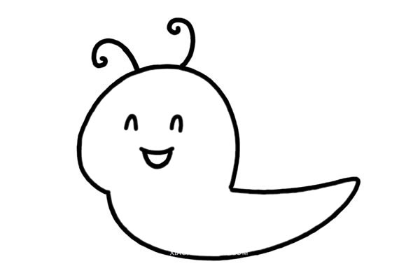 胖乎乎的蜗牛卡通简笔画