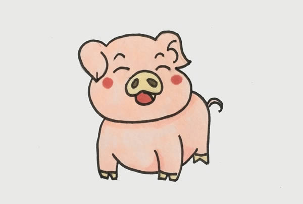 简单可爱的小猪怎么画