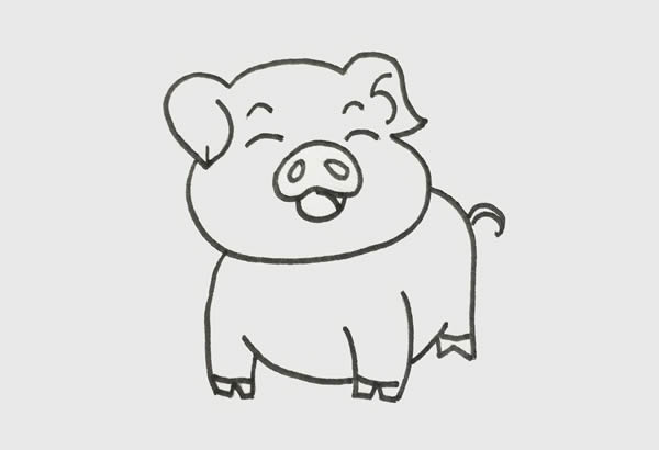 简单可爱的小猪怎么画