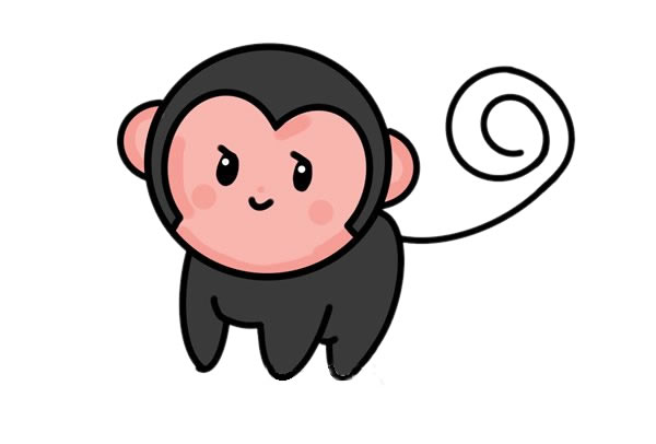 超萌小猴子简笔画教程