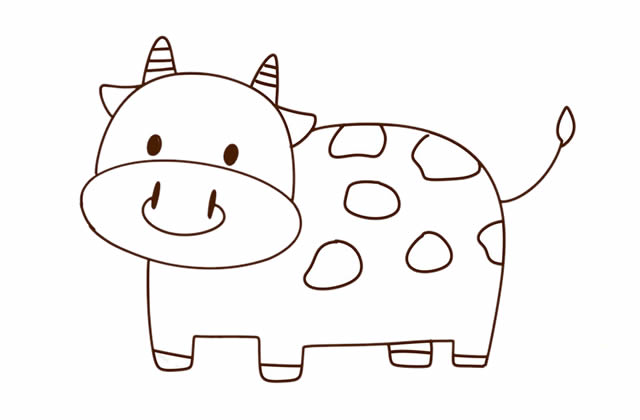 奶牛怎么画 奶牛儿童简笔画