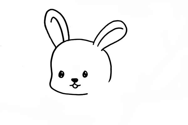 趴在地上的可爱小兔子简笔画