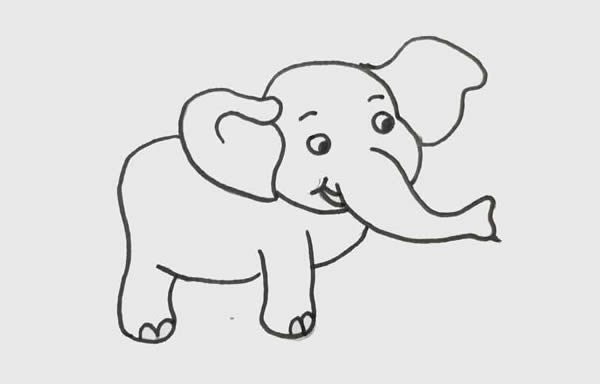 一步步教你画开心的大象