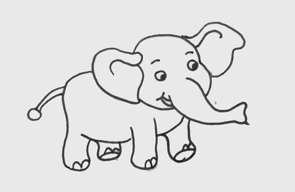 一步步教你画开心的大象
