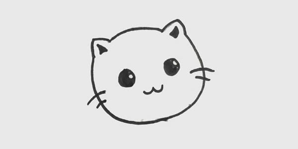 超级可爱的小猫简笔画教程