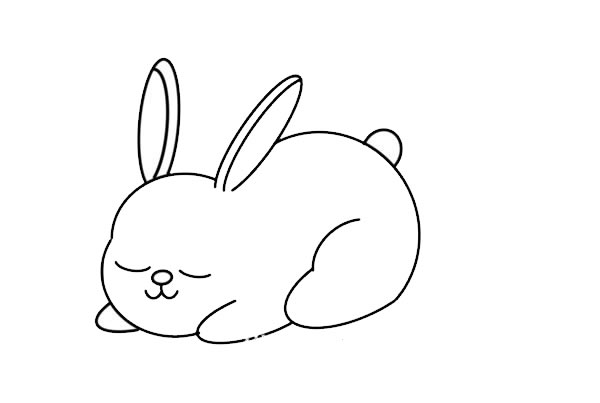 在睡觉的兔子简笔画步骤