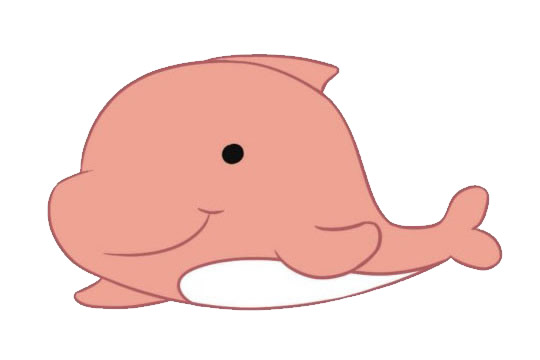 粉色的卡通海豚简笔画
