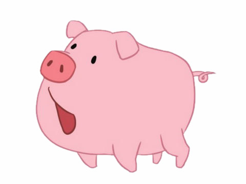 胖嘟嘟的粉色小猪简笔画
