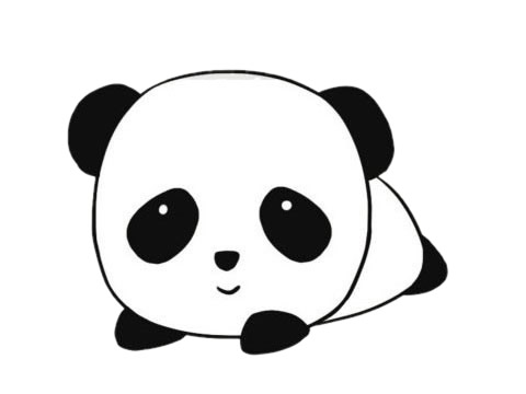 呆萌的熊猫卡通简笔画
