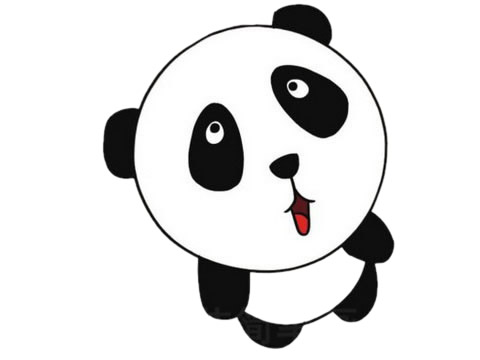 卡通的熊猫儿童简笔画