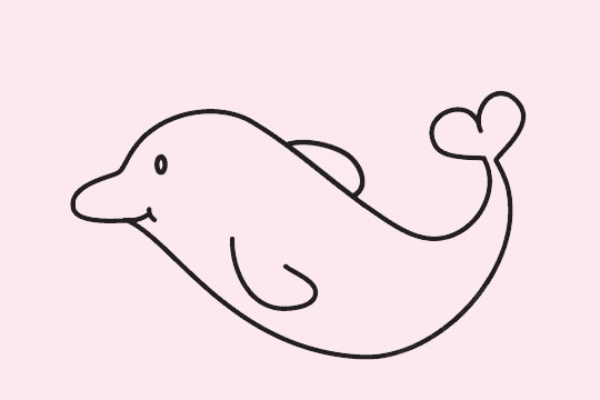 海豚儿童画简单画法