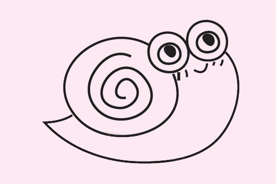 非常好画的卡通蜗牛