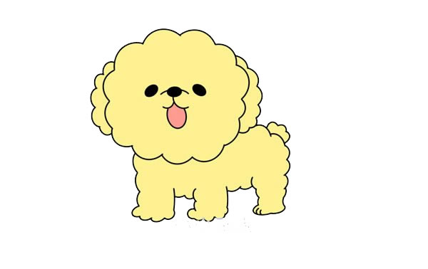 黄色泰迪犬简笔画画法步骤