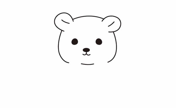 可爱卡通北极熊简笔画
