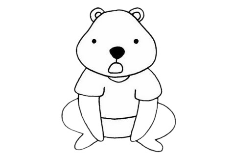 卡通北极熊简笔画步骤