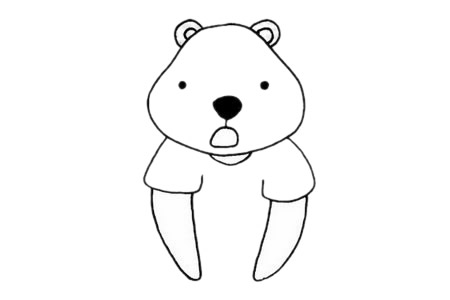 卡通北极熊简笔画步骤