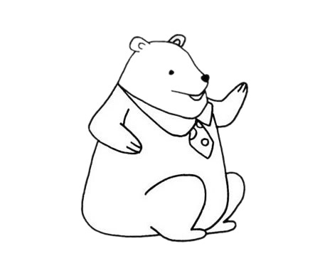 教你画一只卡通的北极熊