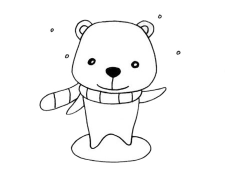 可爱的北极熊卡通简笔画