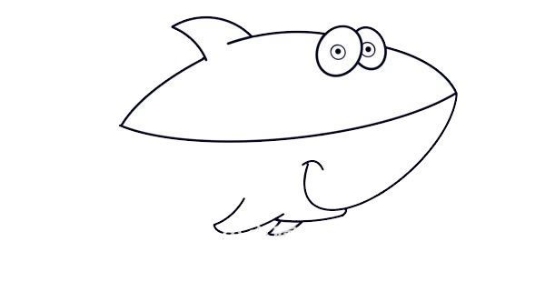 卡通鲨鱼简笔画的画法