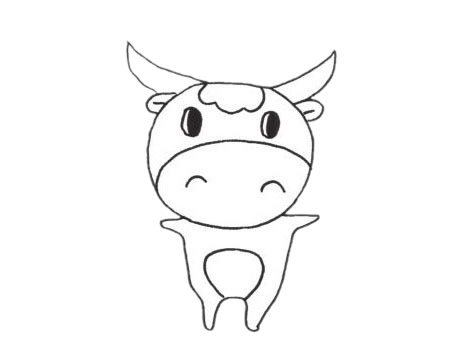 卡通可爱的水牛简笔画