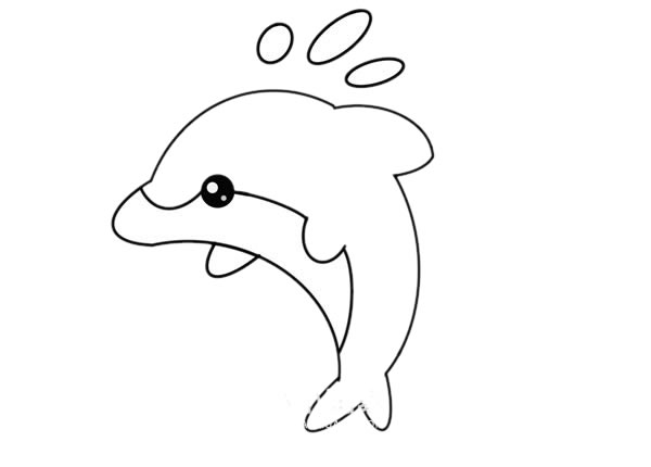 可爱的海豚简笔画步骤