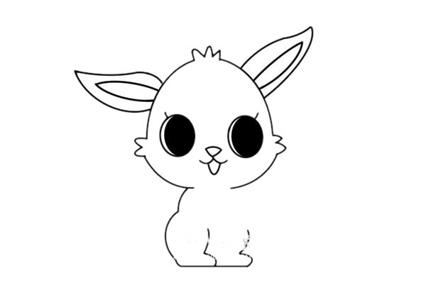 大眼睛可爱的小兔子简笔画